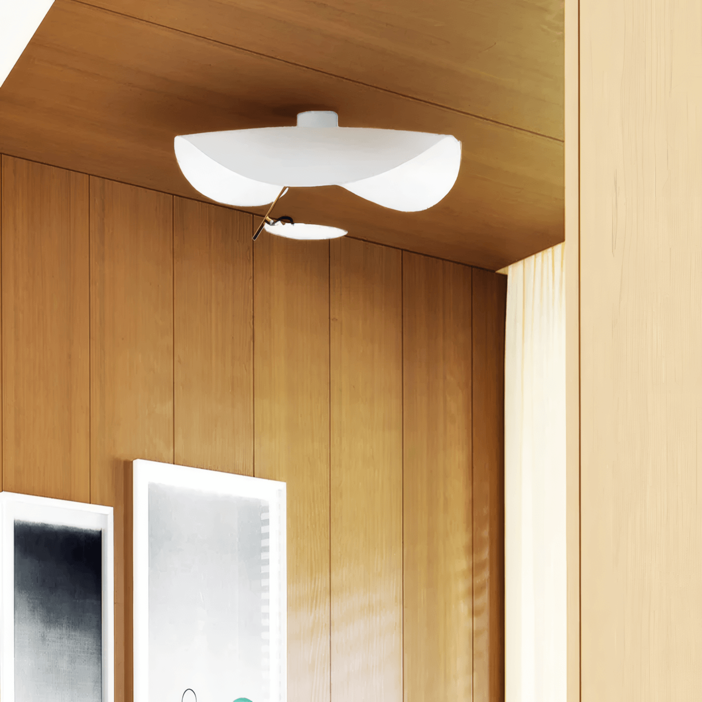 Modern White Ceiling Light Saucer-Shaped Bedroom