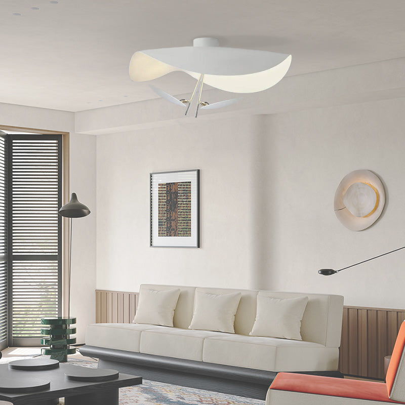 Modern White Ceiling Light Saucer-Shaped Living Room