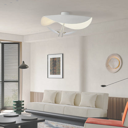 Modern White Ceiling Light Saucer-Shaped Living Room