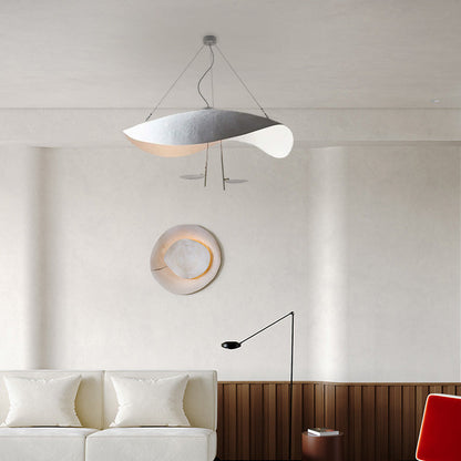 Modern White Ceiling Light Saucer-Shaped Living Room 2 Head