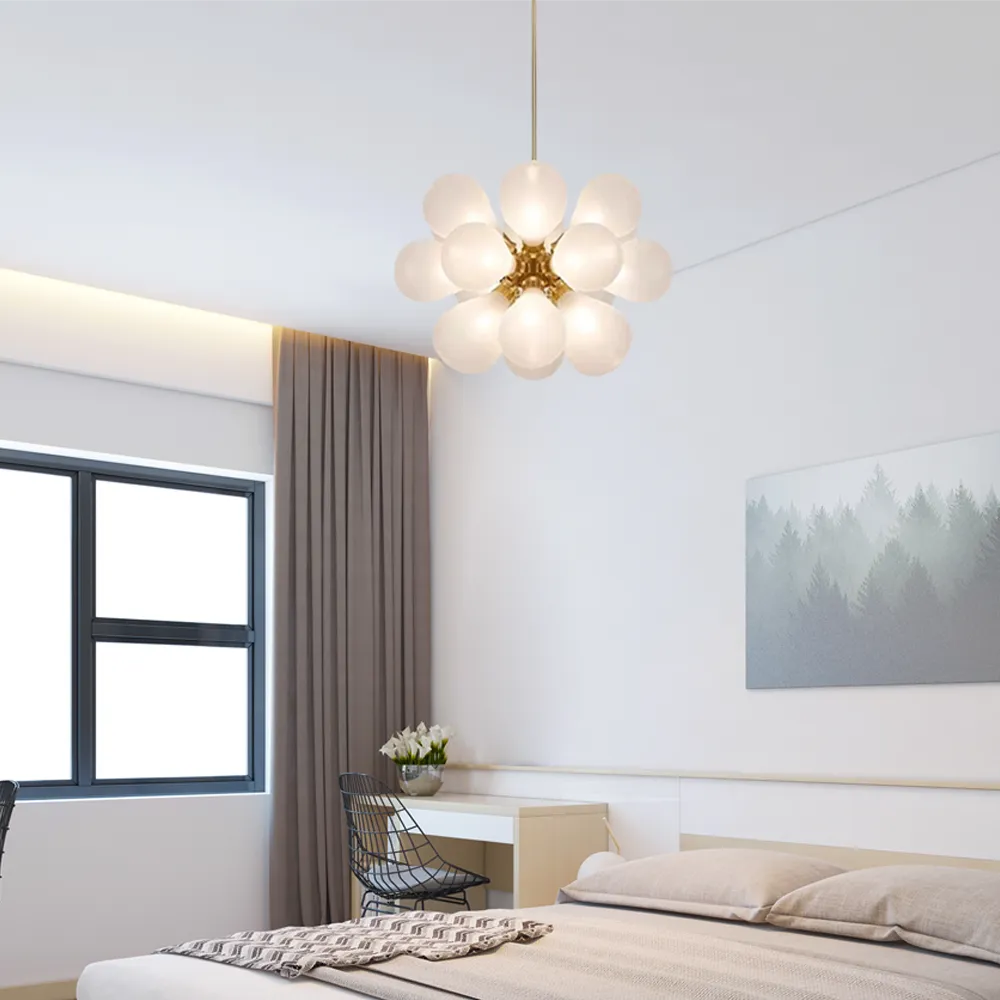  Chandelier – Blue/Purple/White Glass for Living Room