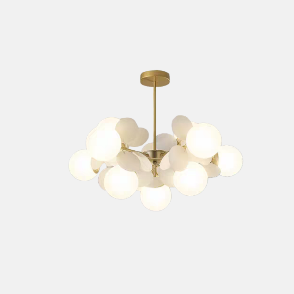 Modern White 10-Head Chandelier for Kids Room