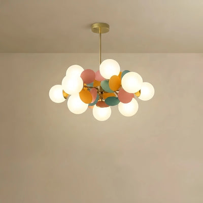 Nebula Modern Chandelier - Metal Frame with Glass Shades for Bedroom