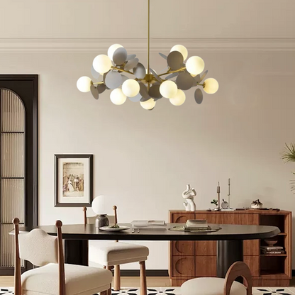 Modern Grey 10-Head Chandelier for Dining Room