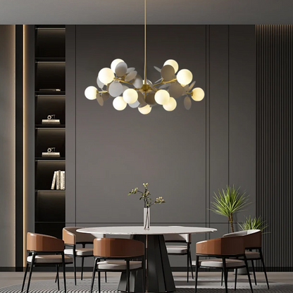Modern Grey 12-Head Chandelier for Dining Room