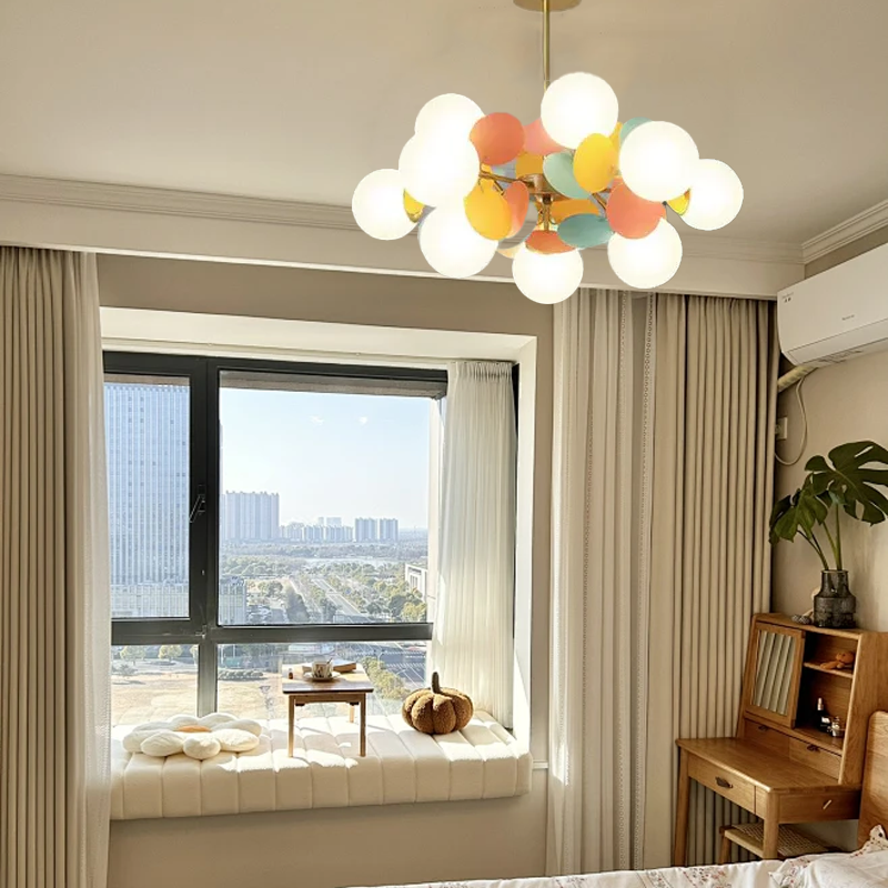 Modern Multicolor 8-Head Chandelier for Bedroom