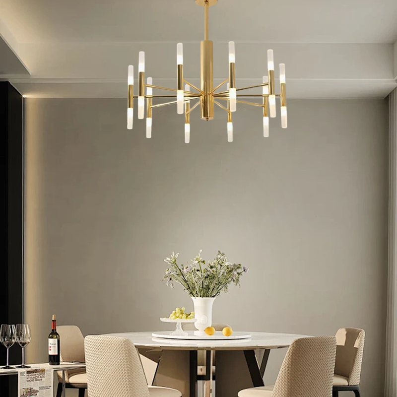 Royal Crystal Chandelier - Gold Metal Frame for Living Room