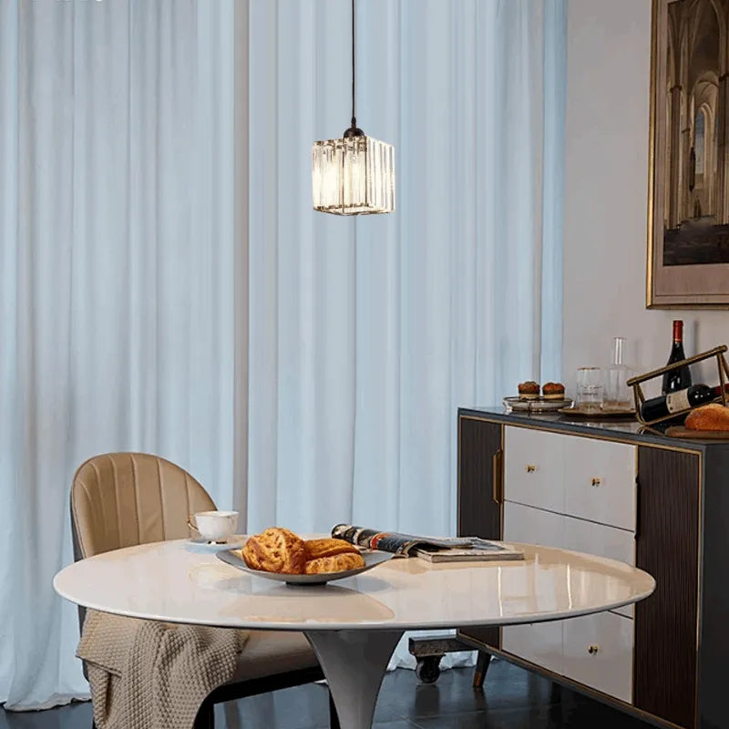 Nordic Black Pendant Light Dining Room 1-Head Square