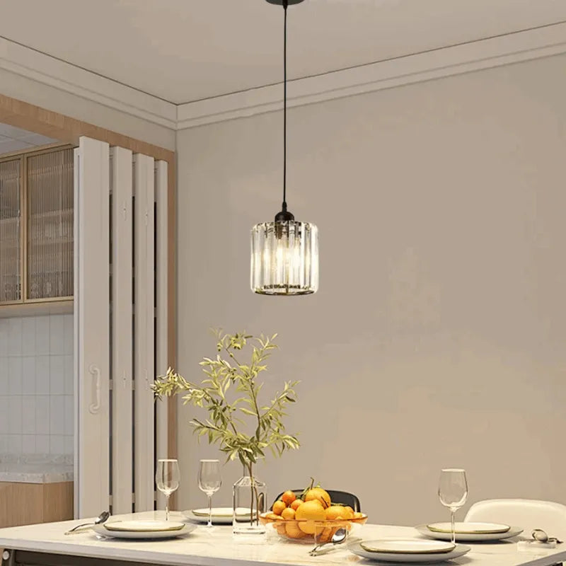 Nordic Black Pendant Light Dining Room 1-Head Round