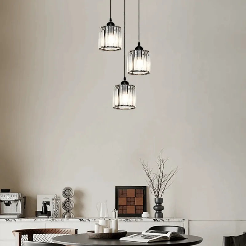 Nordic Black Pendant Light Dining Room 3-Head Round