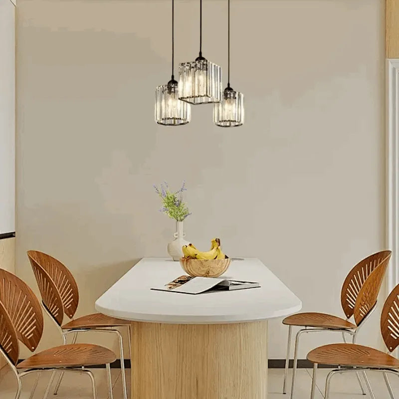 Nordic Black Pendant Light Dining Room 3-Head Round