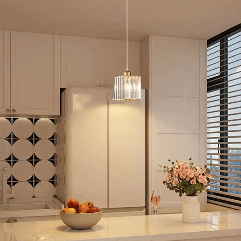 Nordic Gold Pendant Light Kitchen Island 3-Head Square