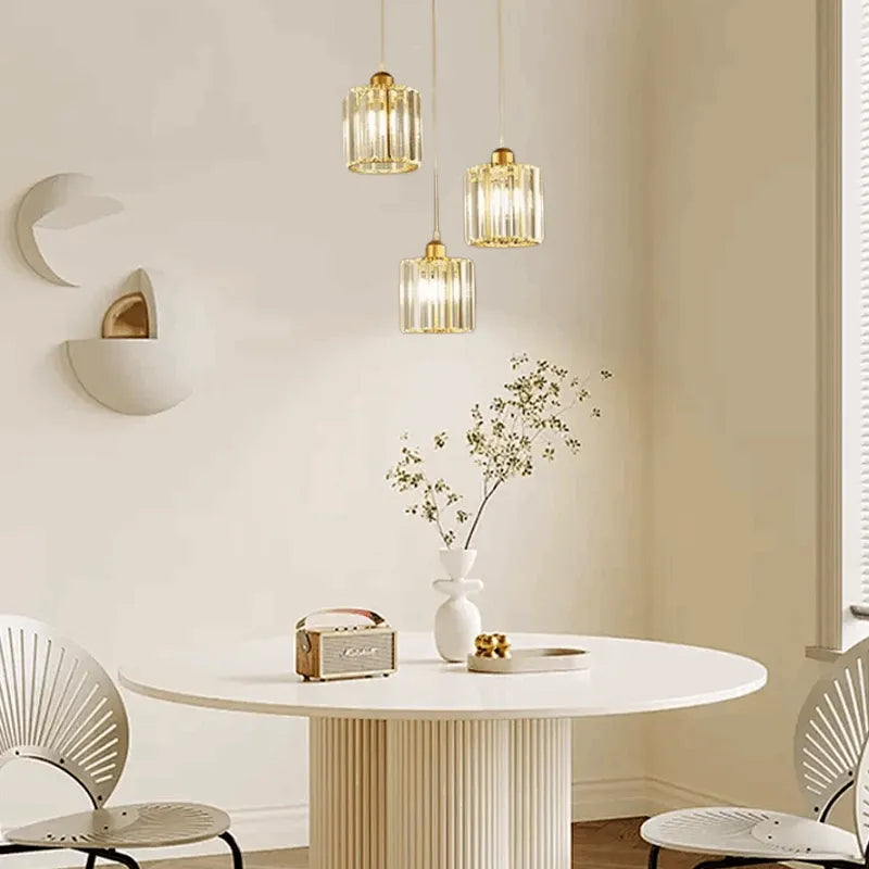 Nordic Gold Pendant Light Dining Room 3-Head Square 