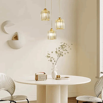 Nordic Gold Pendant Light Dining Room 3-Head Square 