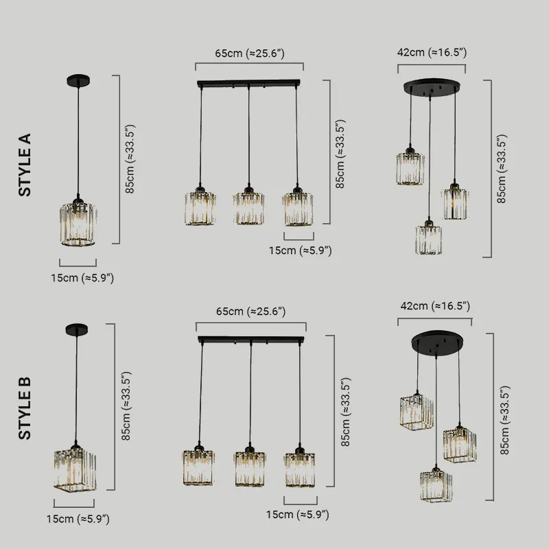 Nordic LED Pendant Light Size