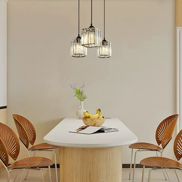 Nordic Black Pendant Light Dining Room 3-Head