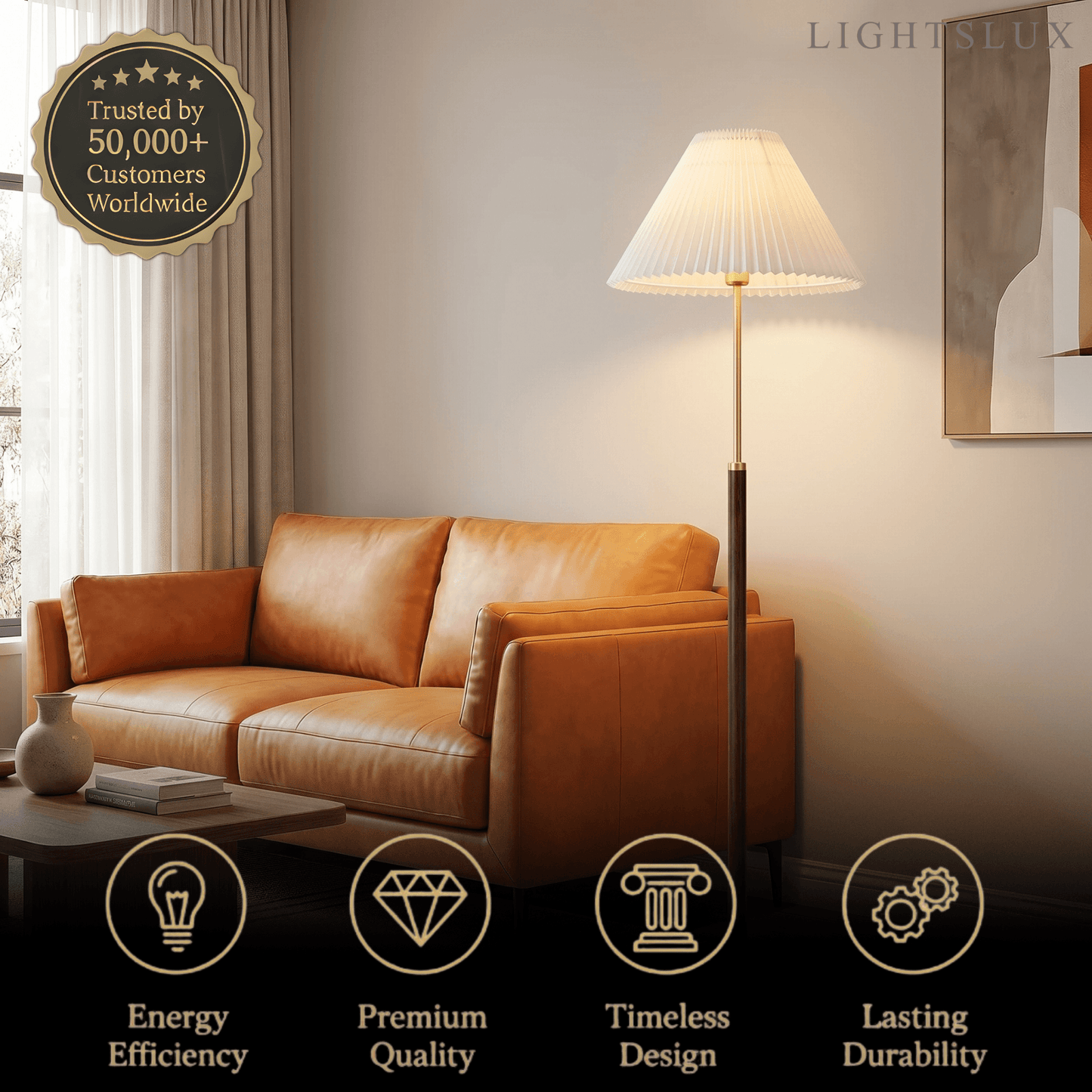 Crema Classical Walnut Floor/Table Lamp