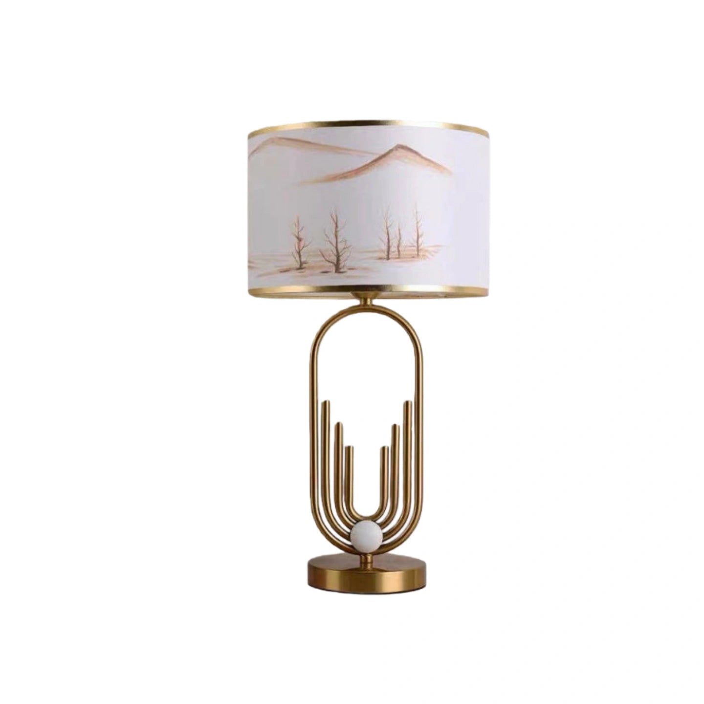 Table Lamp - Metal Frame with Fabric Living Room/Bedroom