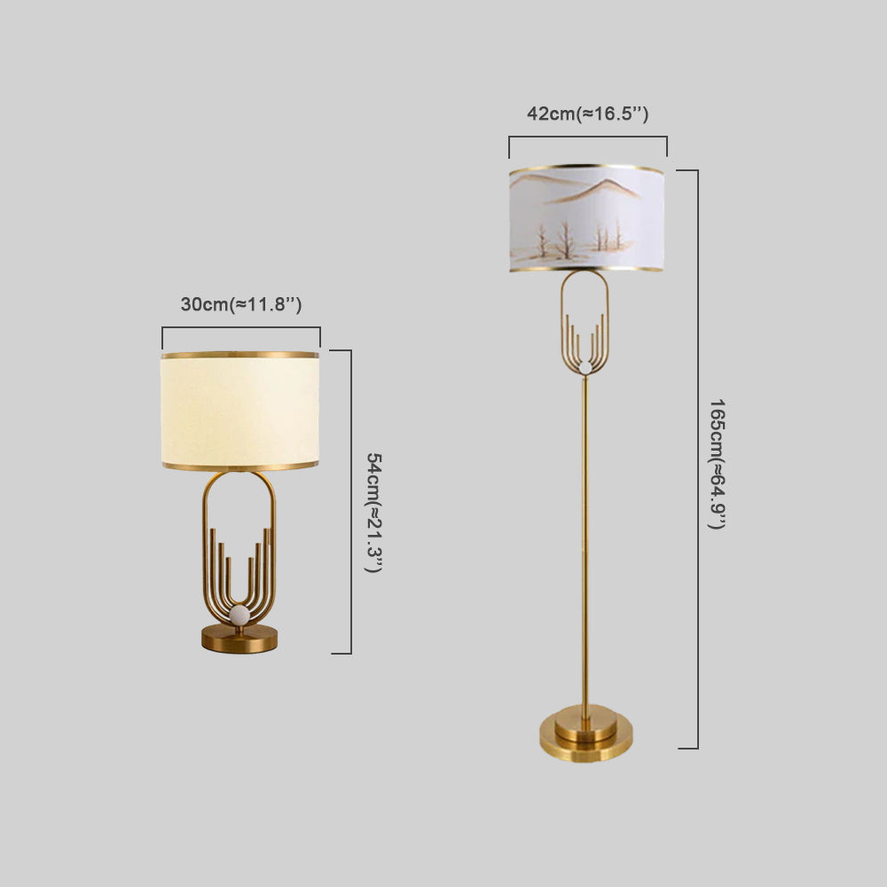 Vivara Modern Gold Floor/Table Lamp