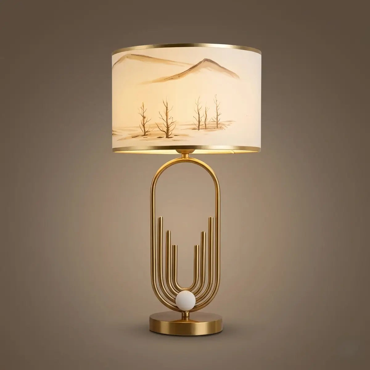 Table Lamp - Metal Frame with Fabric 