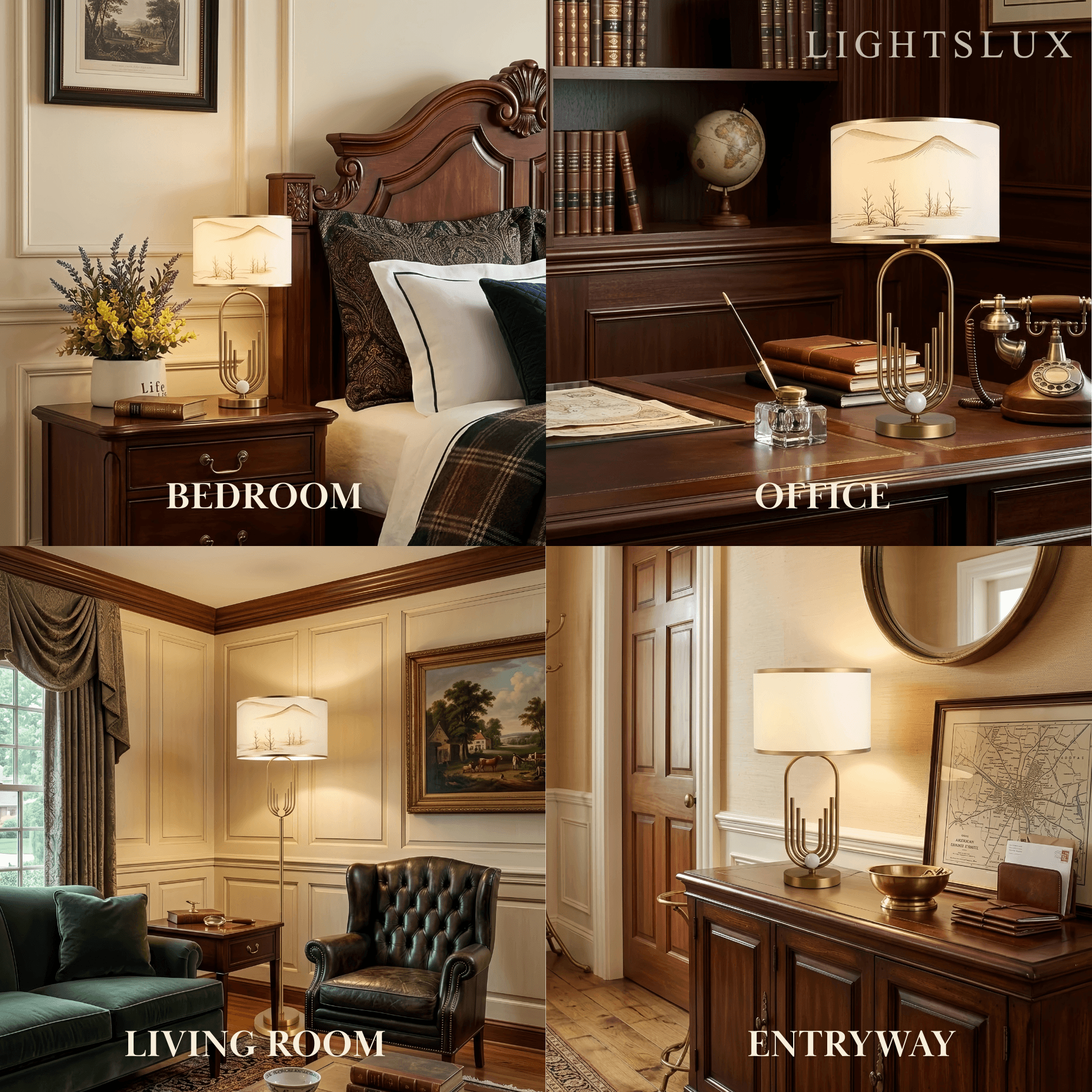 Table Lamp - Metal Frame with Fabric 