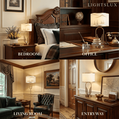 Table Lamp - Metal Frame with Fabric 