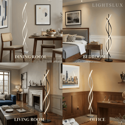  Arcato Modern Black & White Floor Lamp