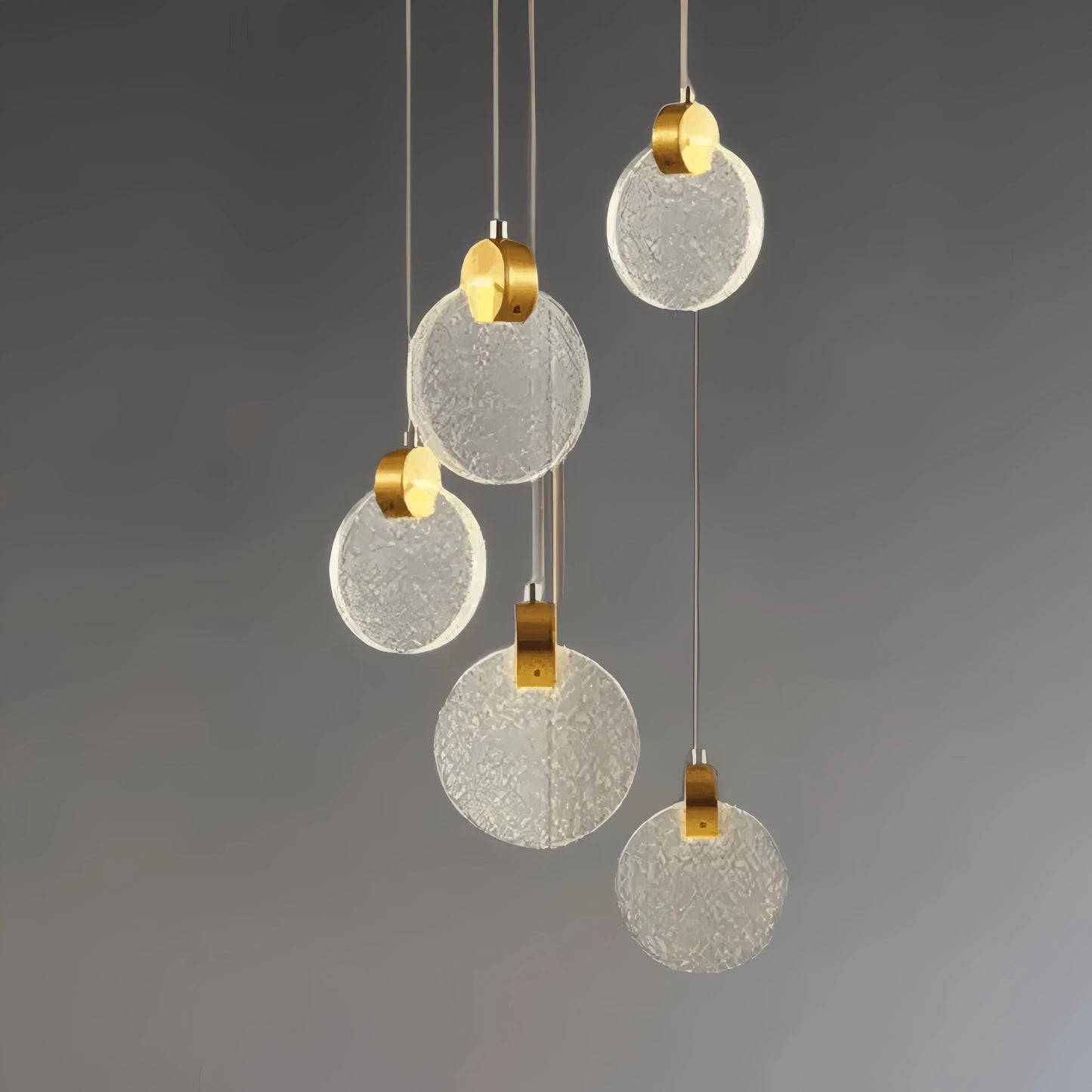 Excelis Art Deco Round – Pendant Light Gold Metal/Crystal for Dining Room