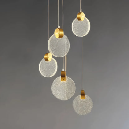 Excelis Art Deco Round – Pendant Light Gold Metal/Crystal for Dining Room
