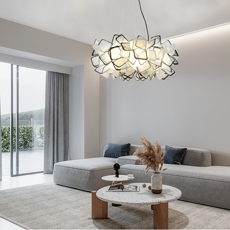 Art Deco Black Flower Pendant Light Living Room