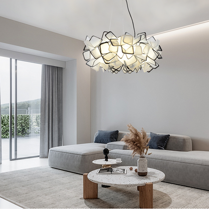 Art Deco Black Flower Pendant Light Living Room