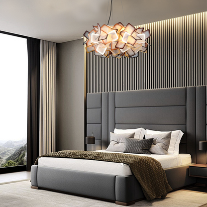 Art Deco Orange Flower Pendant Light Bedroom