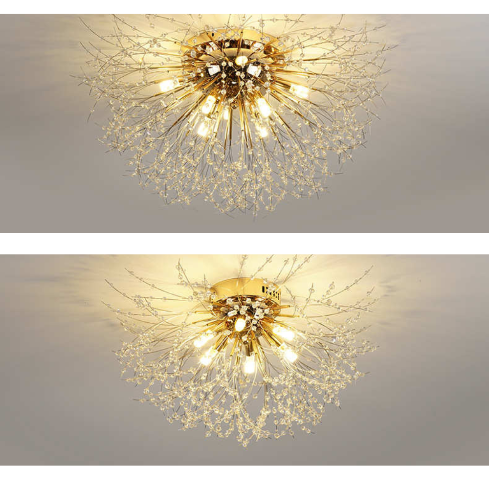 Art Deco Metal Ceiling Light - Gold