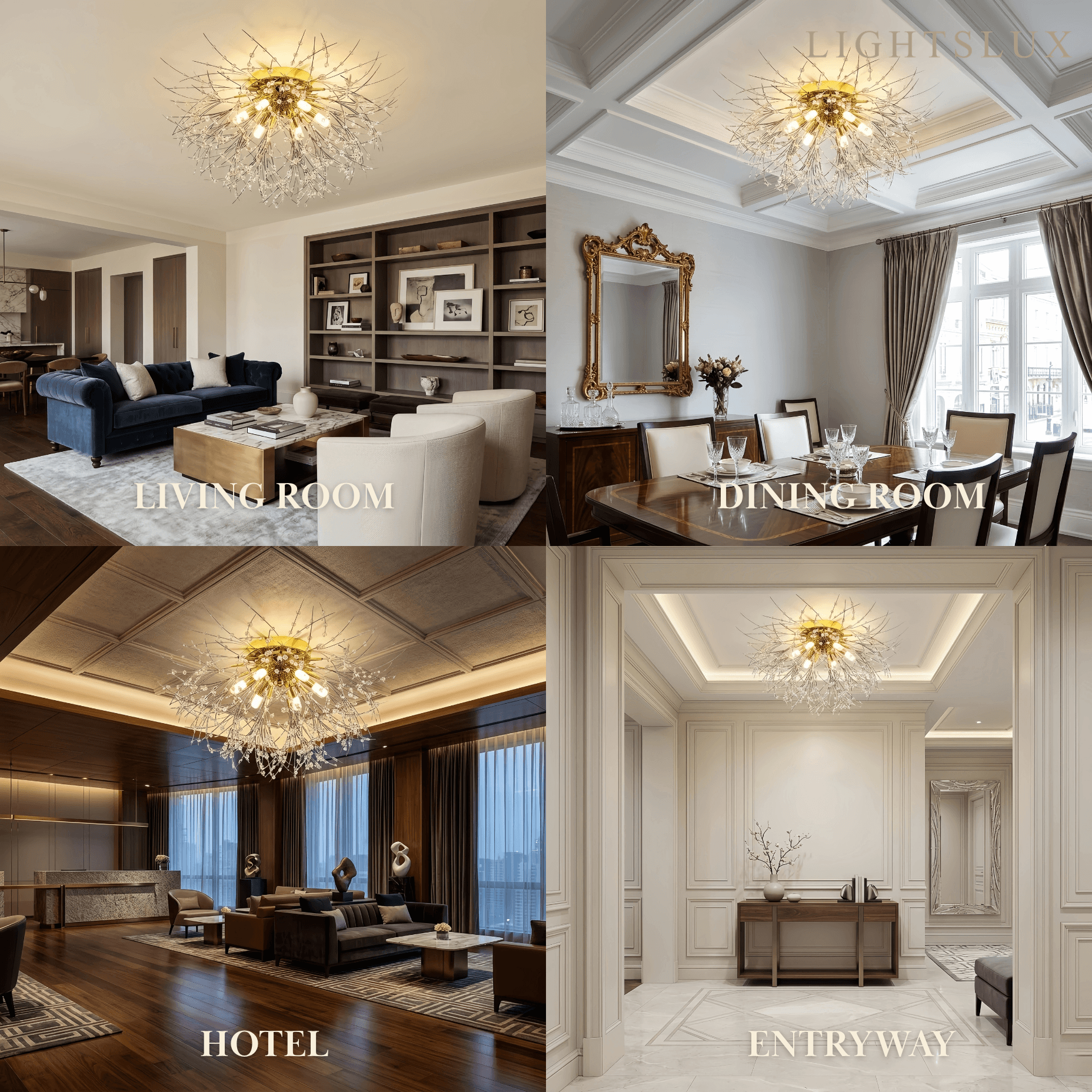 Excelis Art Deco Metal Ceiling Light 