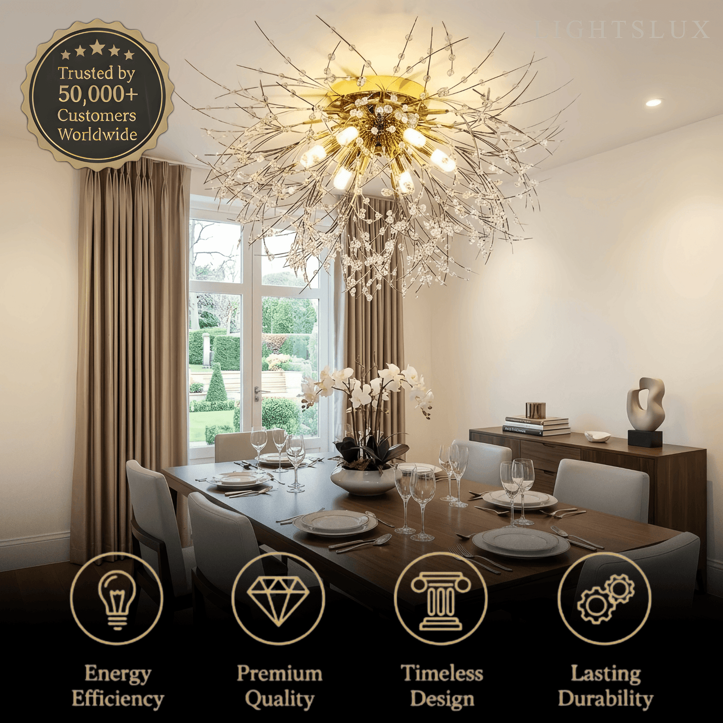 Excelis Art Deco Metal Ceiling Light 