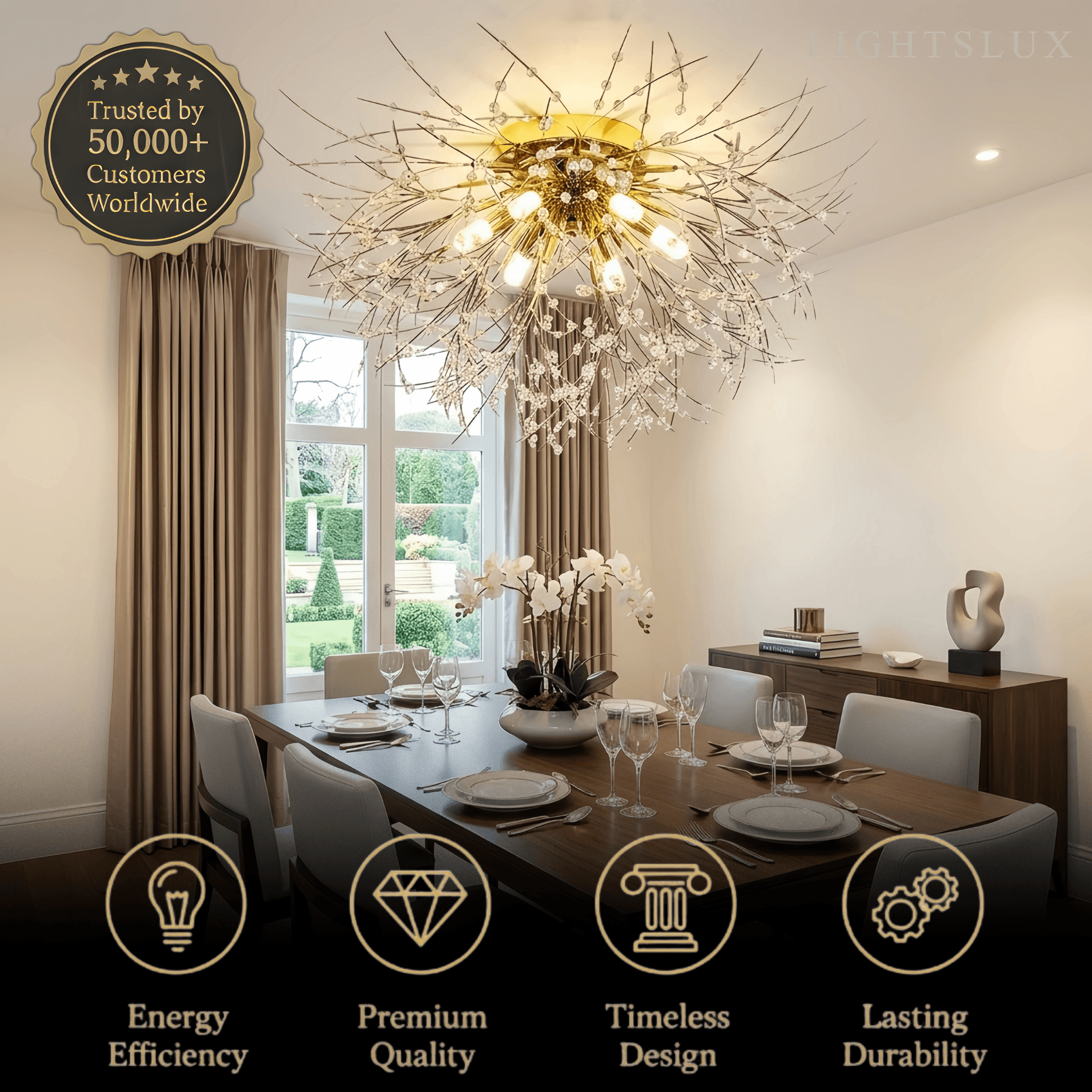 Excelis Art Deco Metal Ceiling Light 