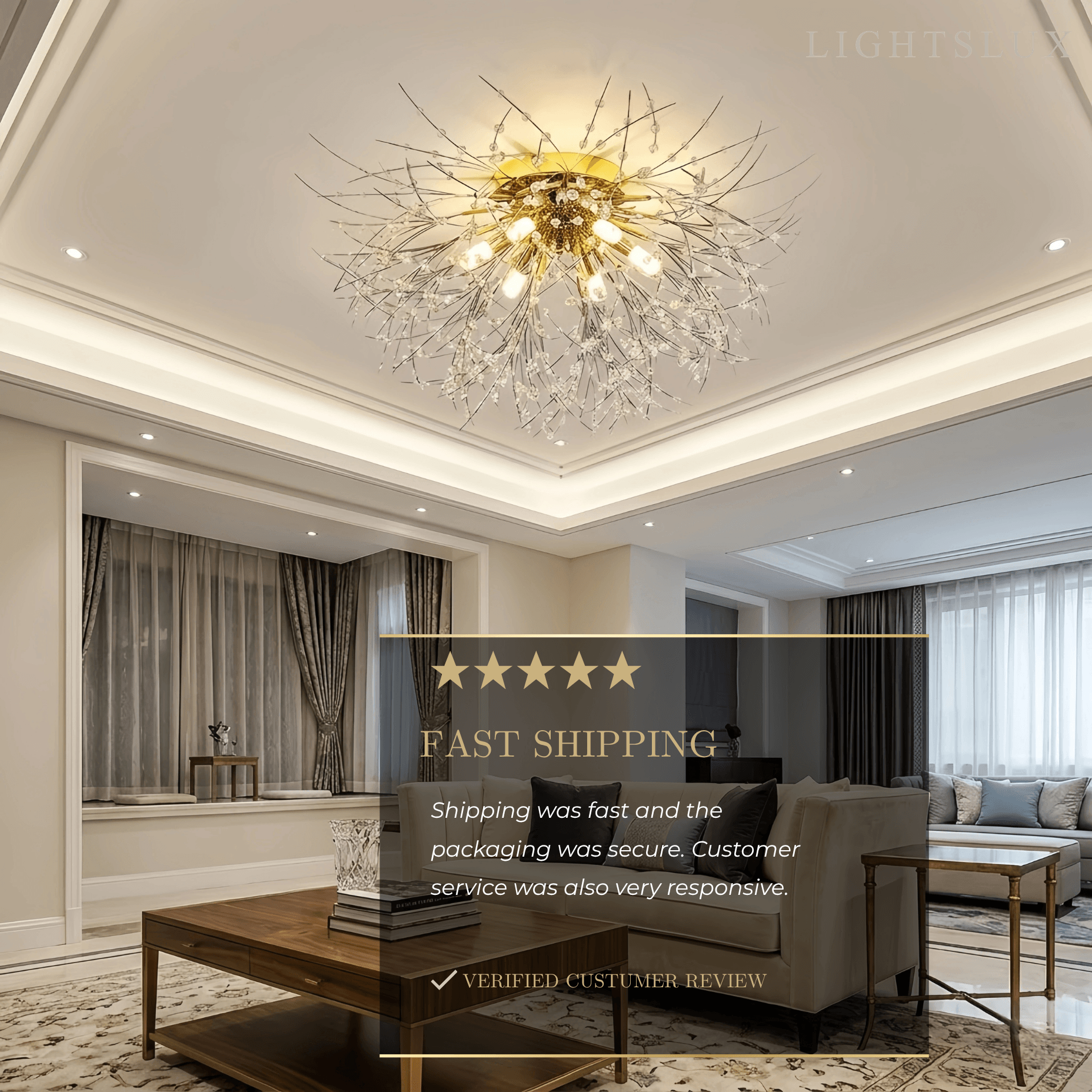 Excelis Art Deco Metal Ceiling Light 