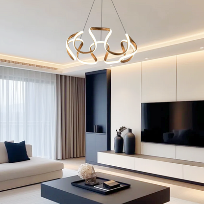 Excelis Modern Wave Pendant Light - Grey/Coffee/Gold for Dining Room