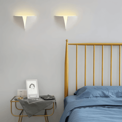 Art Deco Recessed Wall Lamp – White Metal Light for Living Room