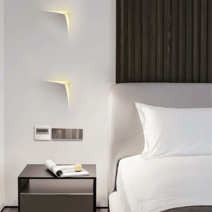 Art Deco Recessed Wall Lamp – White Metal Light for Living Room