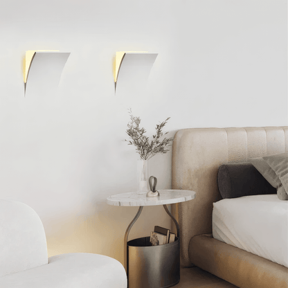 Art Deco Recessed Wall Lamp – White Metal Light for Living Room