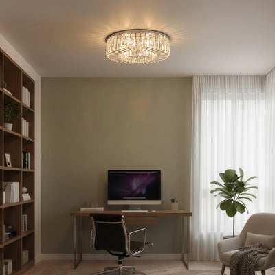 Lámpara de techo LED redonda Excelis Royal – Acabado cromado/dorado para salón/dormitorio