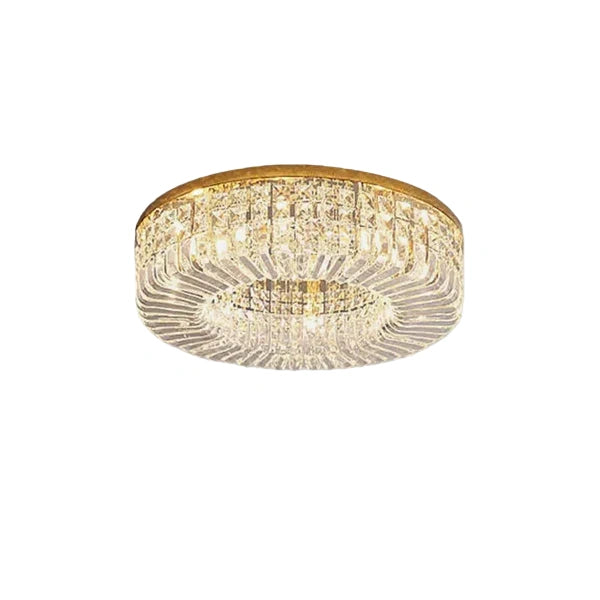 Excelis Royal Round LED Ceiling Light – Chrome/Gold Finish for Living Room/Bedroom