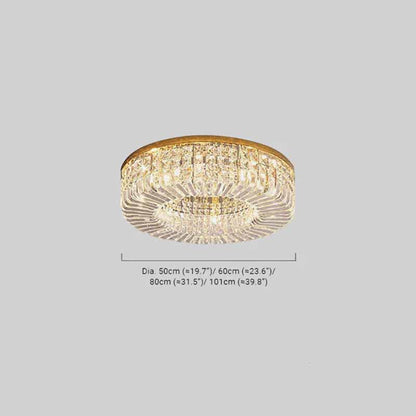 Royal Ceiling Light Crystal Round Size