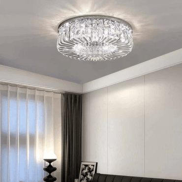 Royal Chrome Ceiling Light Crystal Round for Bedroom