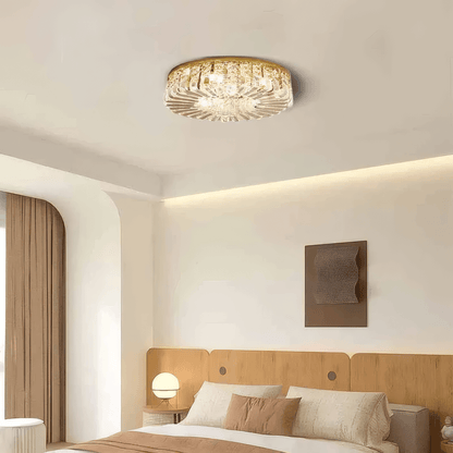 Royal Gold Ceiling Light Crystal Round for Bedroom