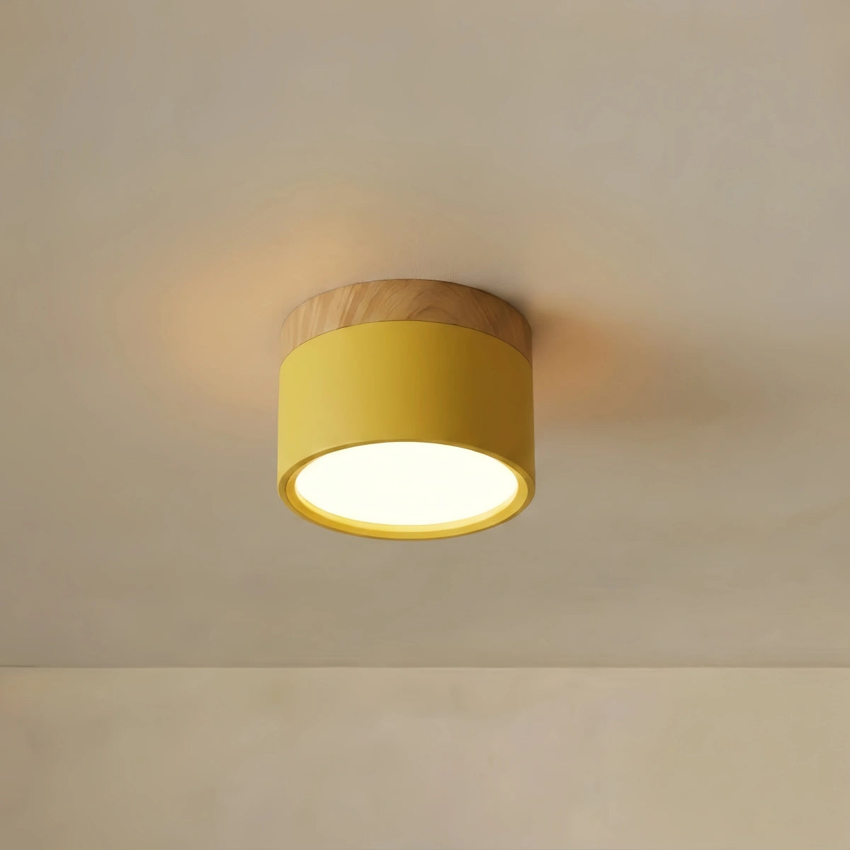 Morandia Nordic LED Ceiling Light Cylinder - Metal/Wood for Hallway