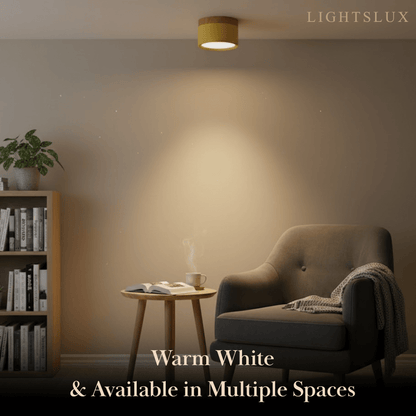 1	Morandia Nordic LED Ceiling Light Cylinder - Metal/Wood for Hallway