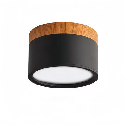 Morandia Nordic LED Ceiling Light Cylinder - Metal/Wood for Hallway