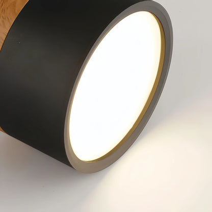 Morandia Nordic LED Ceiling Light Cylinder - Metal/Wood for Hallway
